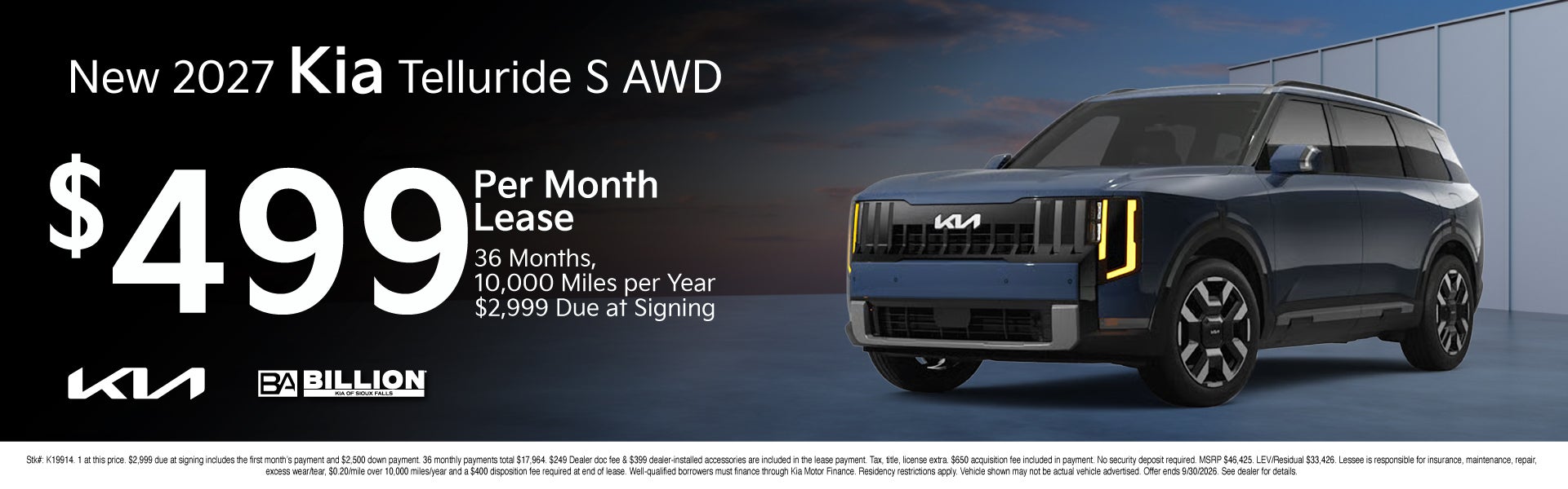 NEW 2027 KIA TELLURIDE S