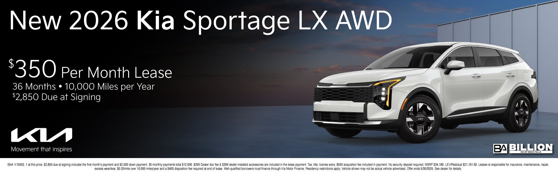 NEW 2026 KIA SPORTAGE LX