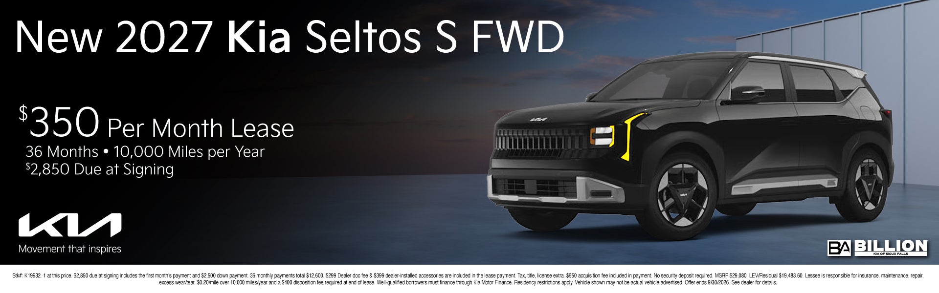 NEW 2027 KIA SELTOS S